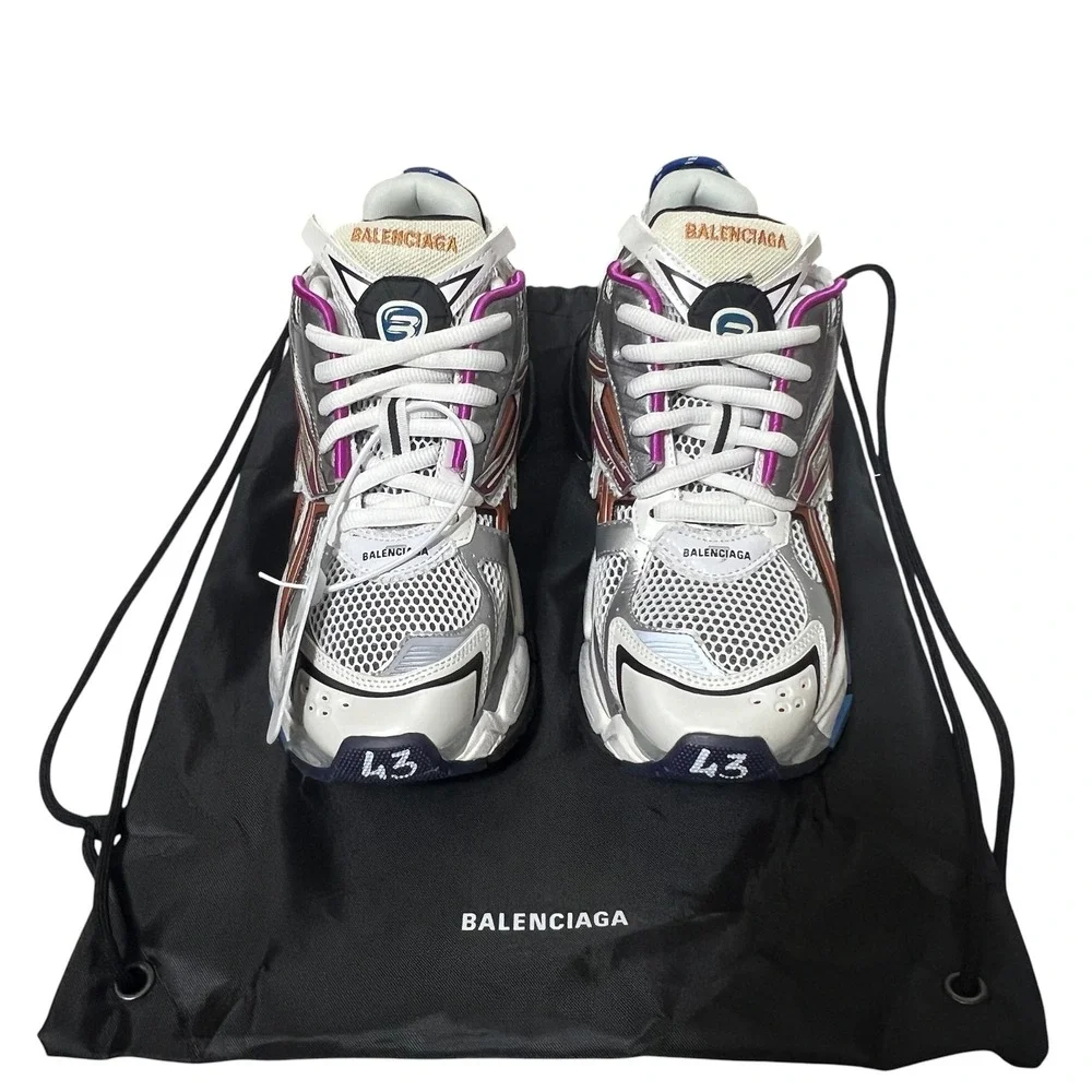 Balenciaga Runner Multi-Color Silver Purple Sneakers 677403 Mens‎ Size 43 US 10
